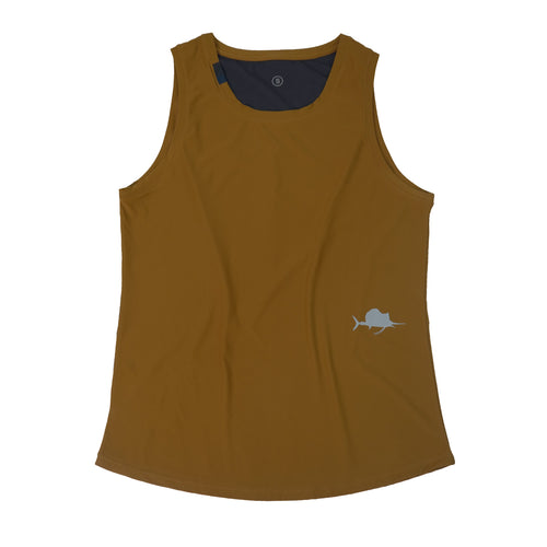 Man running outdoors with a scenic background wearing Zero Singlet