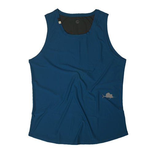 Man running outdoors with a scenic background wearing Zero Singlet