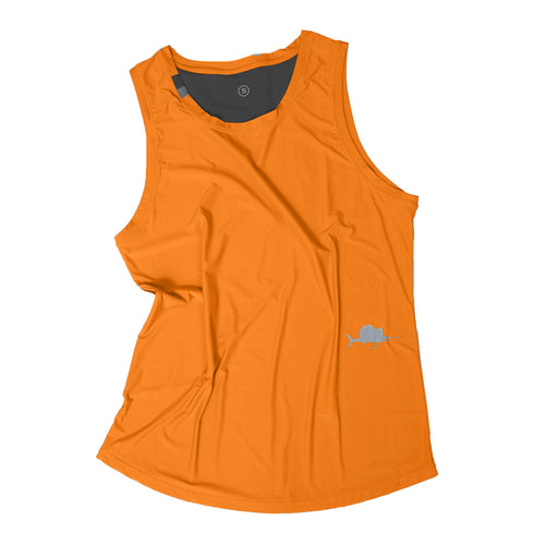 Man running outdoors with a scenic background wearing Zero Singlet