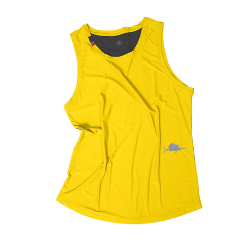 Man running outdoors with a scenic background wearing Zero Singlet