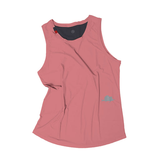 Man running outdoors with a scenic background wearing Zero Singlet