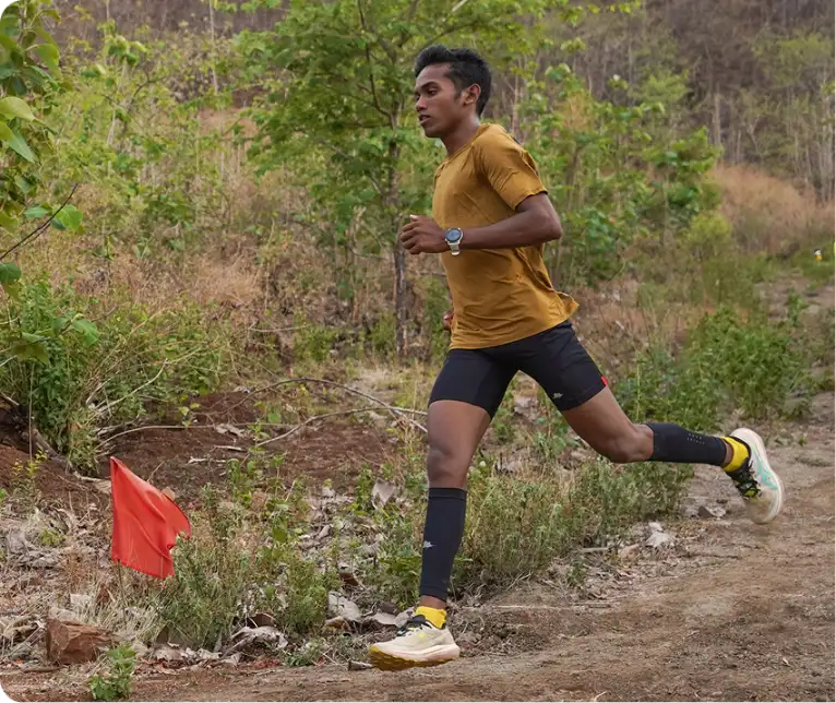 Podium finish and India’s <br>fastest short trail run <br>record 25 Km at Mawla <br>Ghaati Ultra in 2:30:00.